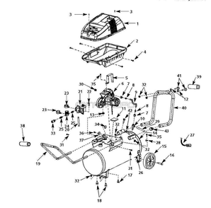Wl650002, Wl650002aj Tank Parts Diagram and Parts List for WL650002AJ  Campbell Hausfeld Compressor